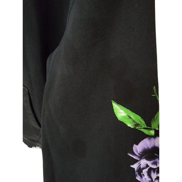 Broken Promises Black Hoodie With Purple Rose Graphic - Picture 2 of 6